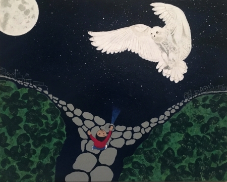 Boy and Owl by artist Alison Centerwall